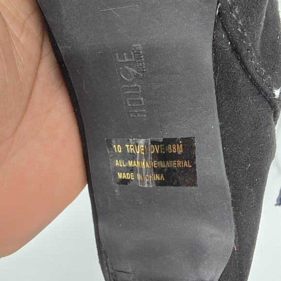 Rogue Shoes Women 10 True Love Open Toe Knee High Boots Black - Picture 2 of 5